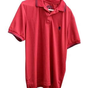 Albert Morris polo shirt red short sleeve size L 100%polyester